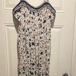 Blue and white floral maxi